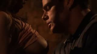 Heißer Fick nach einem Abendessen vor Feuer